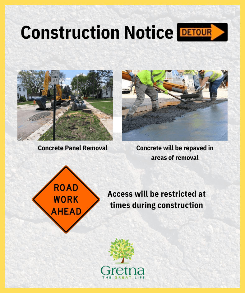 Contruction Notice 5-21 Concrete Street Repairs Website