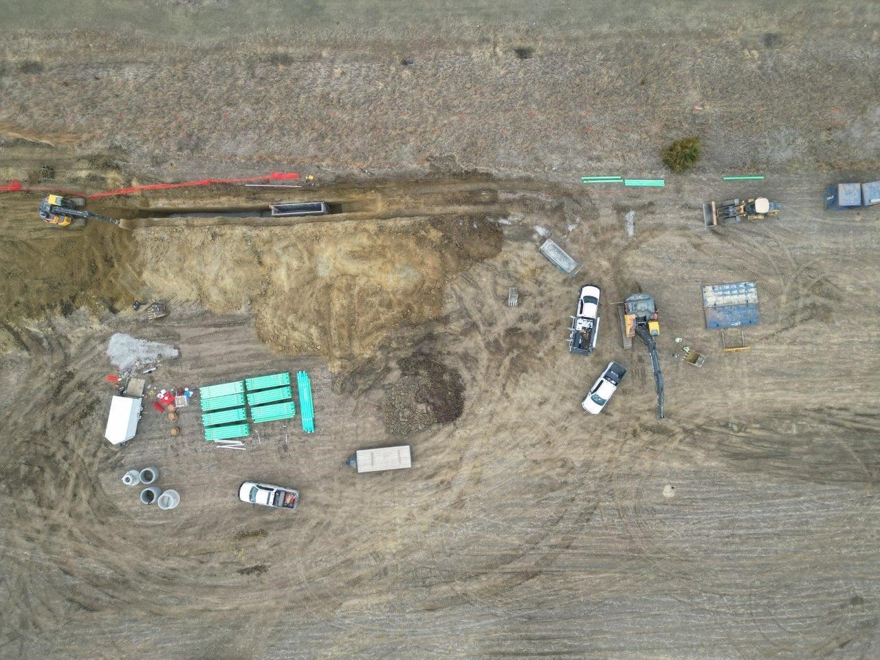 Sewer Main Construction Capehart Rd along Hwy 6